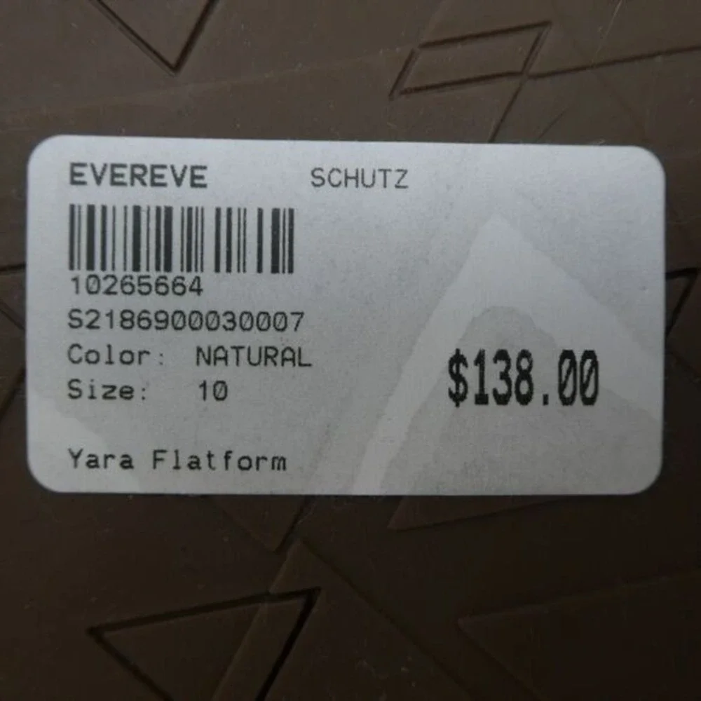 Schutz Yara Flatform Slide‎ Sandals Women Size 10 Brown Cork Platform
